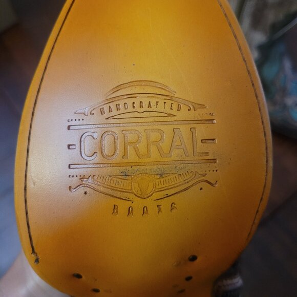 New Corral Sand & Turquoise Women's Embroidered Western Boots - Size 7M - Picture 6 of 7